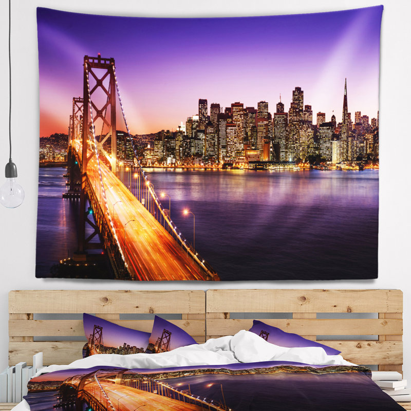Tapisserie de san francisco et bay bridge, H 50 po x l 60 po