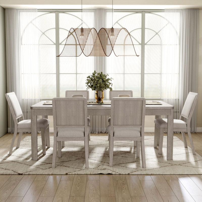 Otisha Dining Table Set, 7 Pieces: Table, 6 Chairs