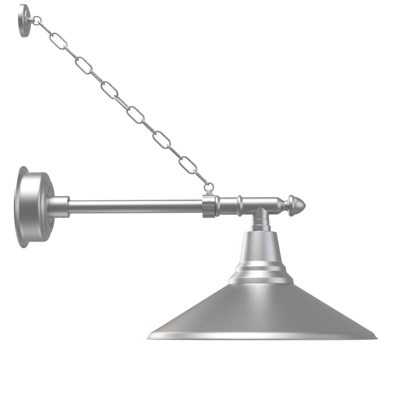 Albali LED Wall Light, 12" H x 8" W x 30" D, Glavanized Silver