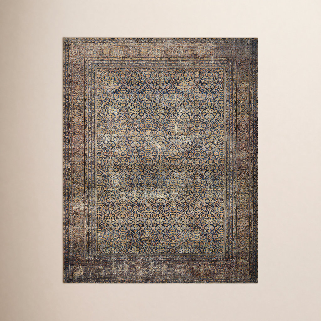 Amber Lewis x Loloi Morgan Denim/Multi Rug, Rectangle 7'3" x 9'3"