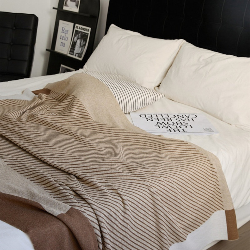Twill Throw Blanket Gray, Taupe
