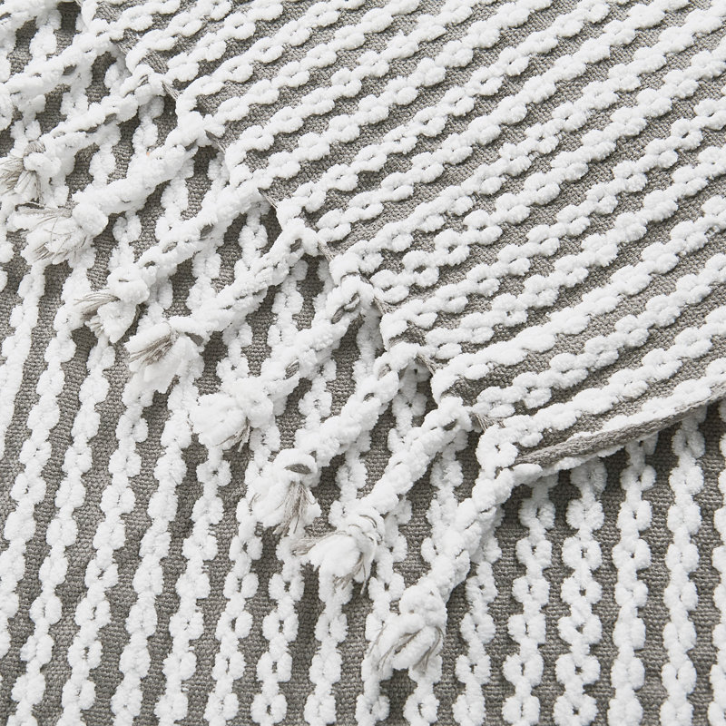 Chain Tweed Decorative Lightweight Knitted Throw, Gris
