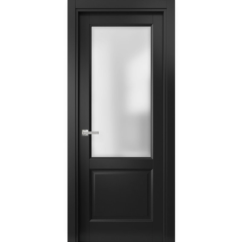 Porte standard en verre givré noir Lucia, L 36 po x H 80 po