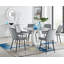 Scottsmoor Modern Halo Seat Round Dining Table Set - 6 Luxury Velvet Mid-Century Upholstered Chairs-55037845-68017895