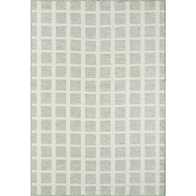 Abani OCE100B Gridscape Green Indoor/Outdoor Area Rug