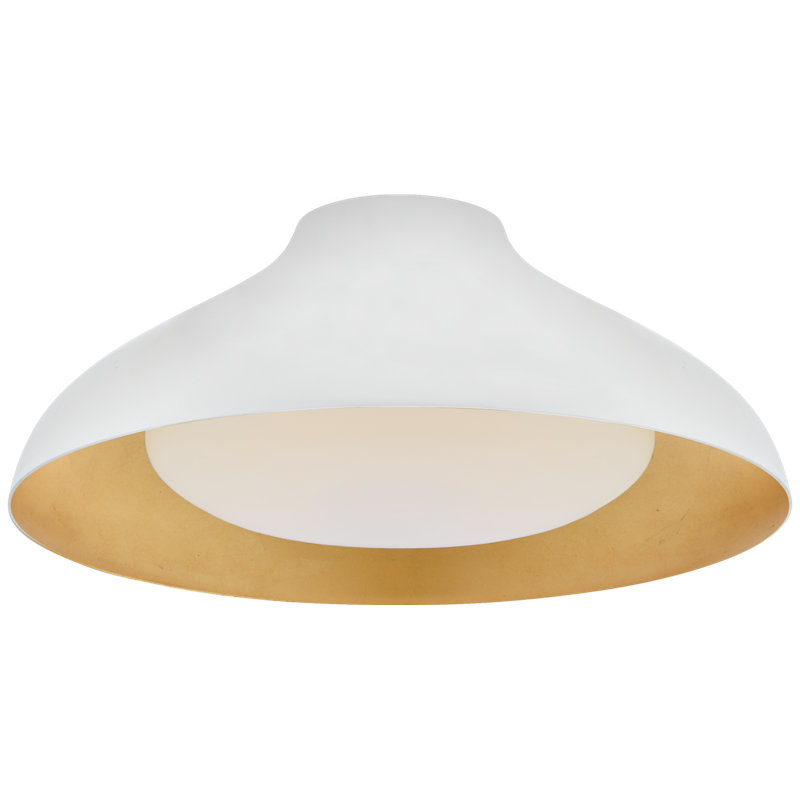 AERIN Agnes Flush Mount, Plaster White, 7" H x 18" W x 18" D
