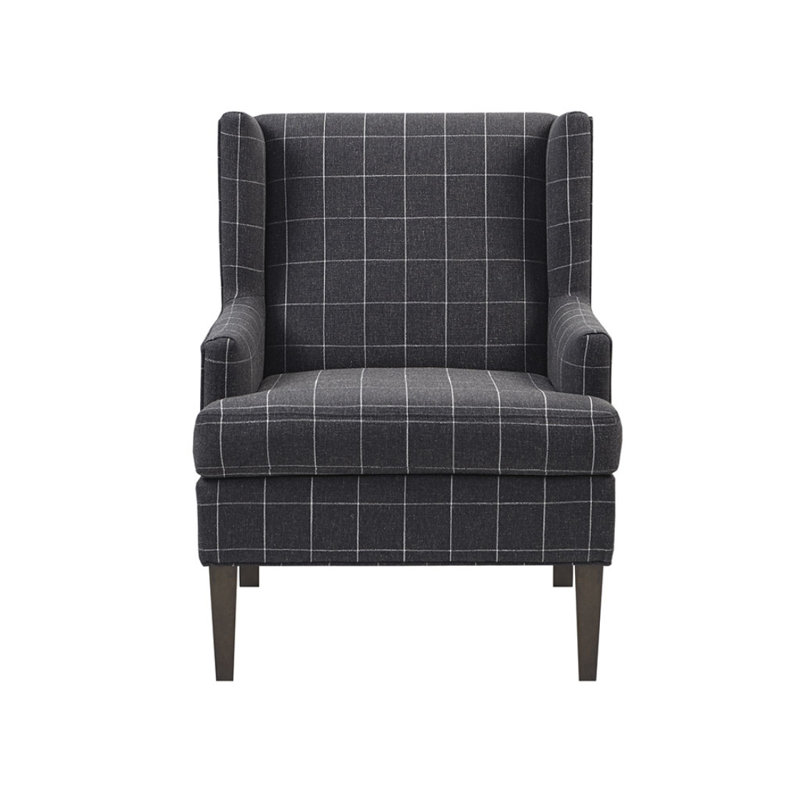 Decker Accent Chair, Charcoal Grey, Black