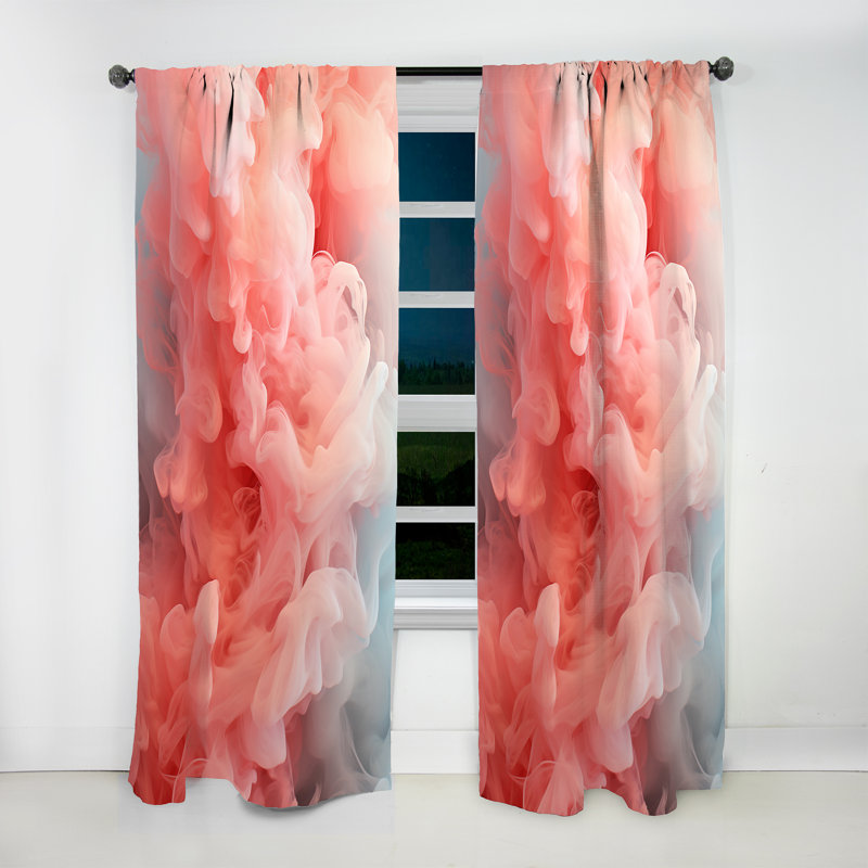 Cullman Pink Polar Radiance Smoke I - Modern Curtain - Velvet Room Darkening - 1 panel, 52" W x 120" L