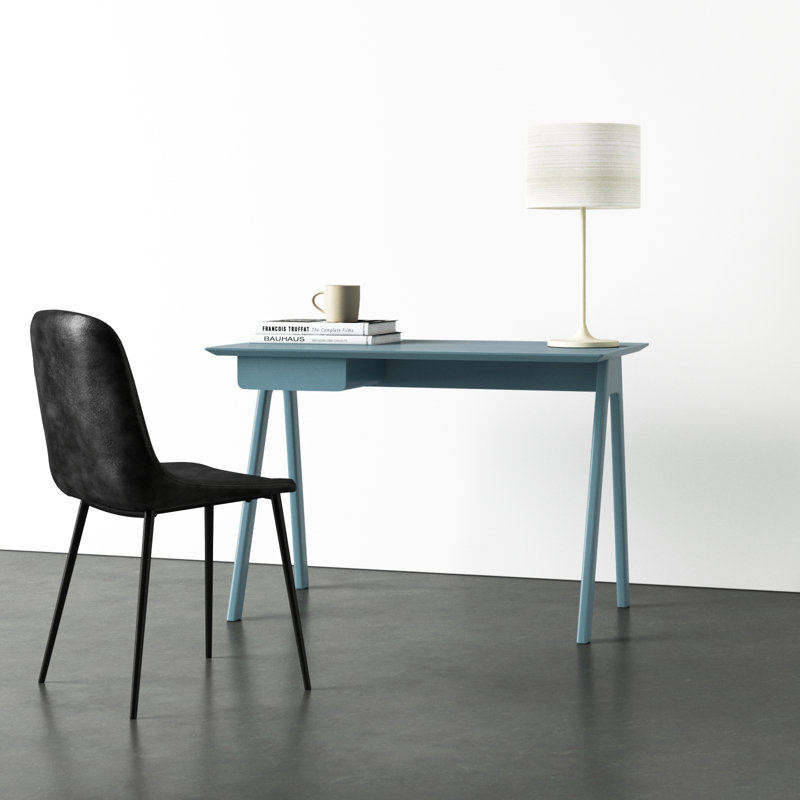 Stash Solid Wood Base Writing Desk, Marine Blue