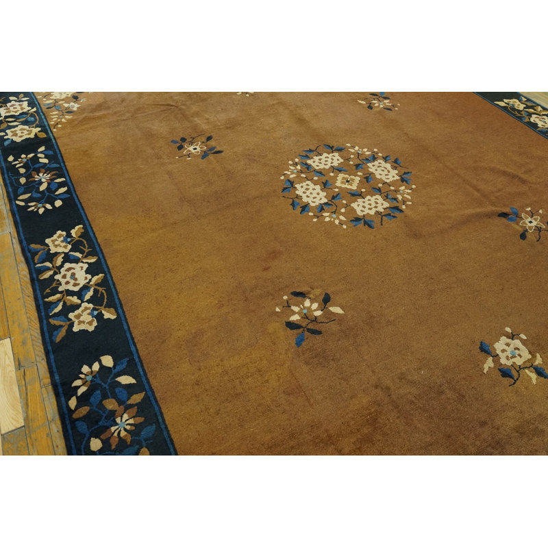Antique Room Size Chinese Earth Tone Color Peking Rug