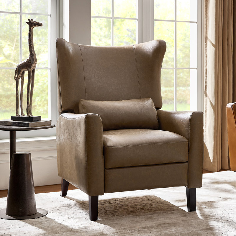 Fauteuil inclinable manuel en faux cuir Alexis, Taupe
