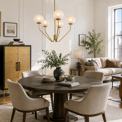 Jacquelyn 5-Light Classic White Shaded Globe Chandelier