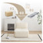 Chaise longue simple moderne en velours côtelé beige avec mousse à mémoire de forme