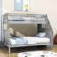 Lit superposé simple au-dessus de double en bois avec tablettes de rangement Doniqua-975680698