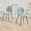 Modern Simple Round Solid Wood Dining Table Set - Set Of 4 Diamond Pattern Velvet Dining Chairs - Metal Legs - For Living Room/Bedroom-1686694140-1685596071