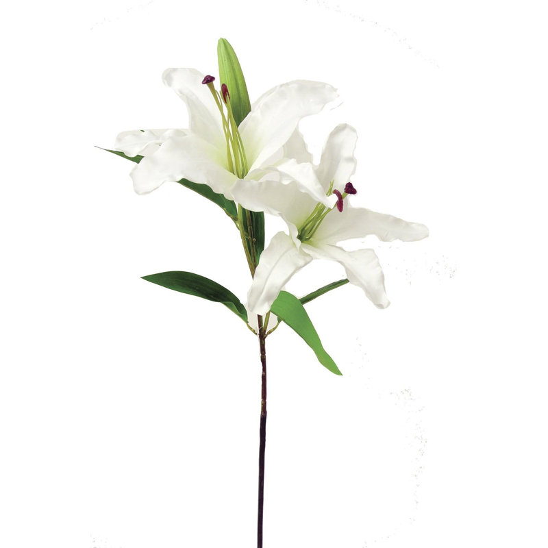 Tige de lis artificiel, Blanc, H 39 po x l 7 po x P 7 po