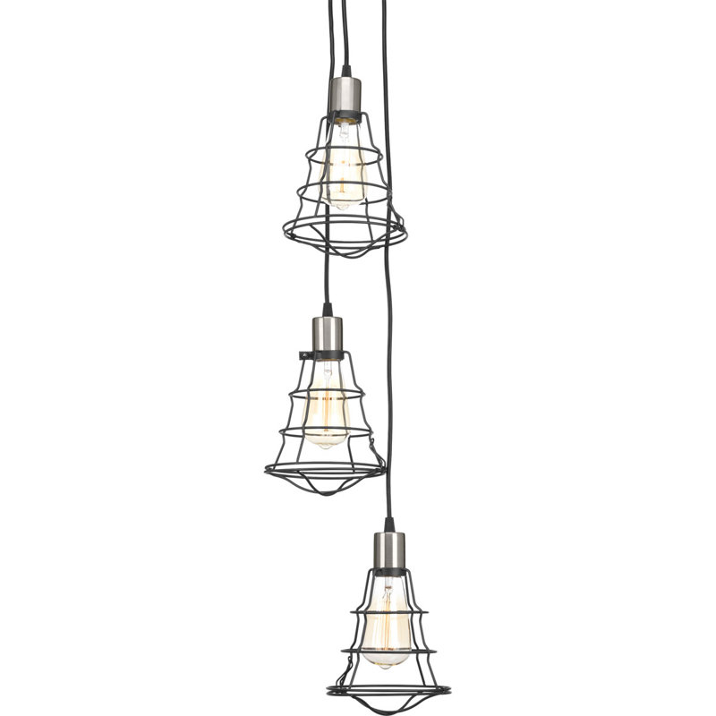 Lustre à niveaux unique et remarquable à 3 lumières Theressa