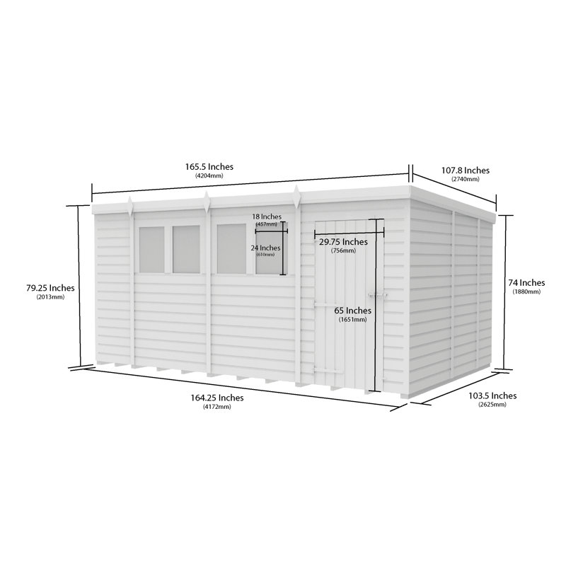 14x9 Pent Composite Shed