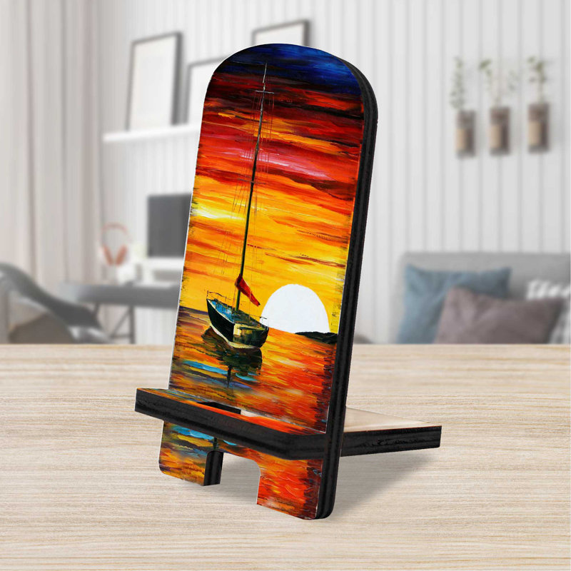Support de bureau Designocracy orange / noir / jaune, H 6 po x l 3 po x P 3 po