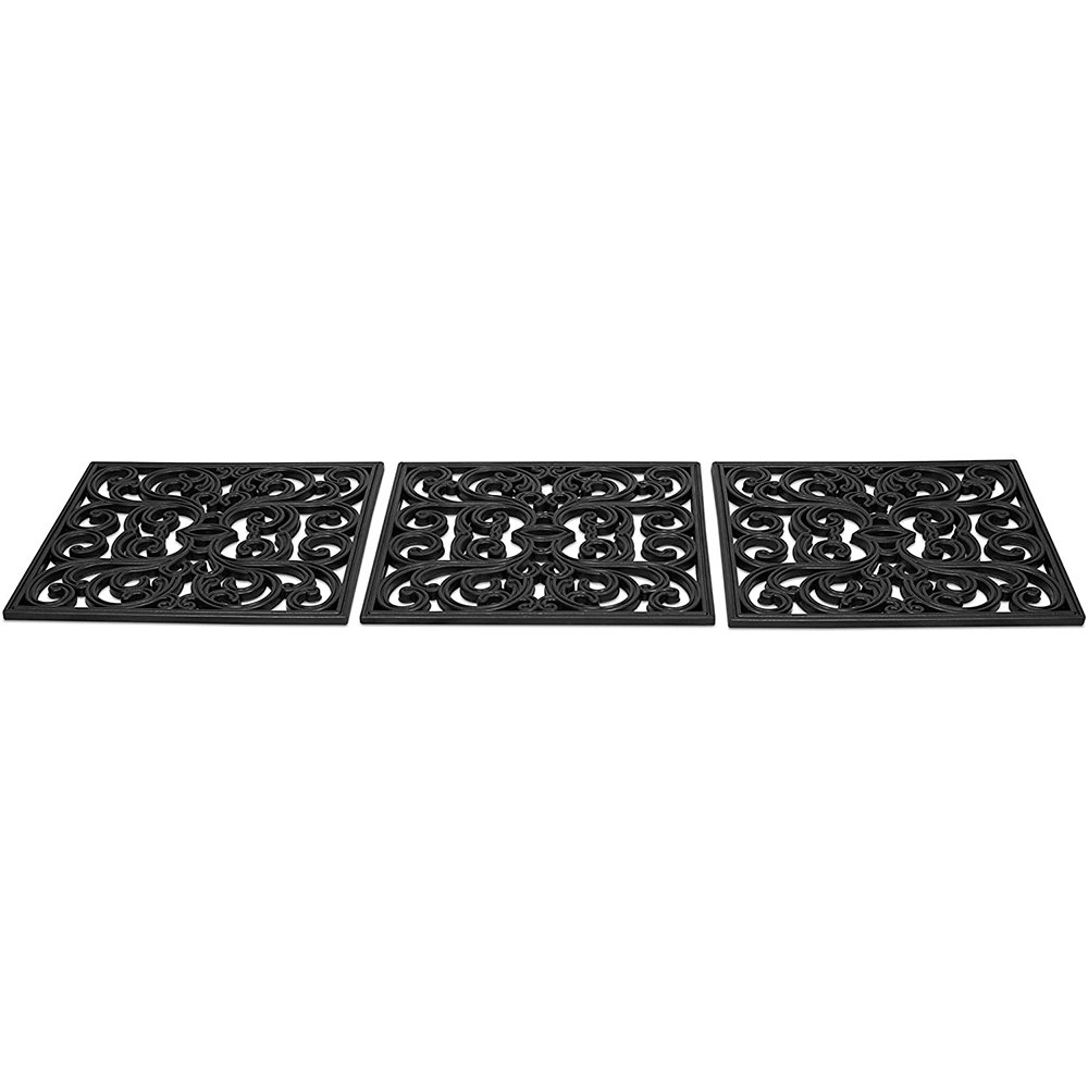 Decorative Garden Rubber Stepping Stones Tile BirdRock Home Color: Black