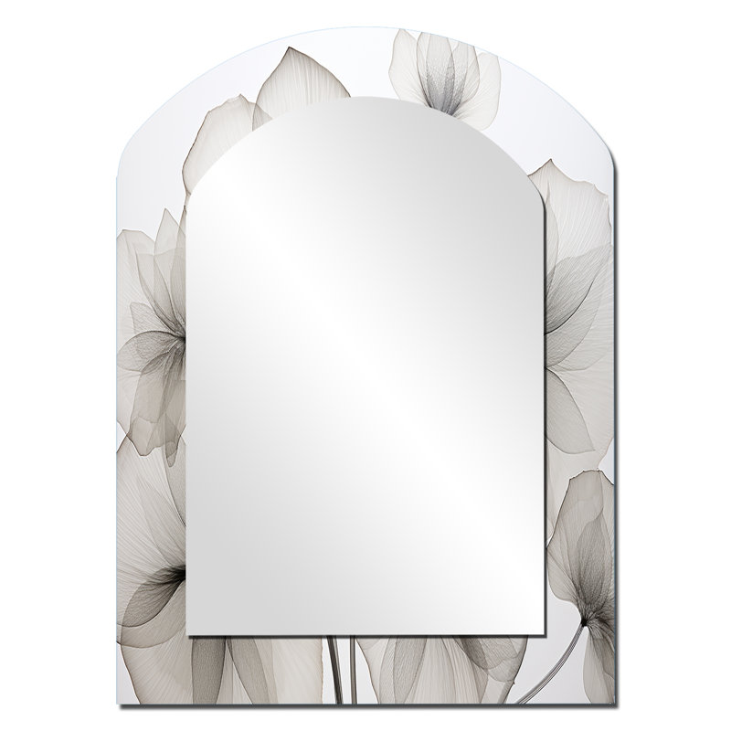 Miroir mural noir et blanc Morning Glory Speed - Morning Glory Arch, miroir asymétrique traditionnel, impression sur métal