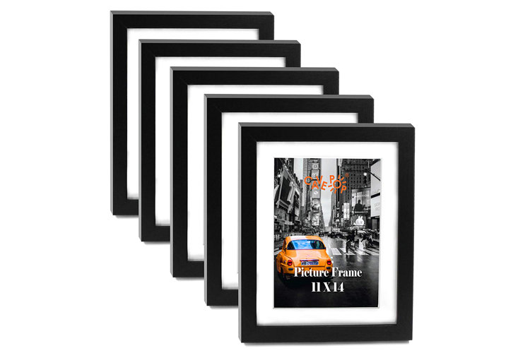 Kieva 11x14 matted to 8x10 Wood Picture Frame, Set of 4 in 2023