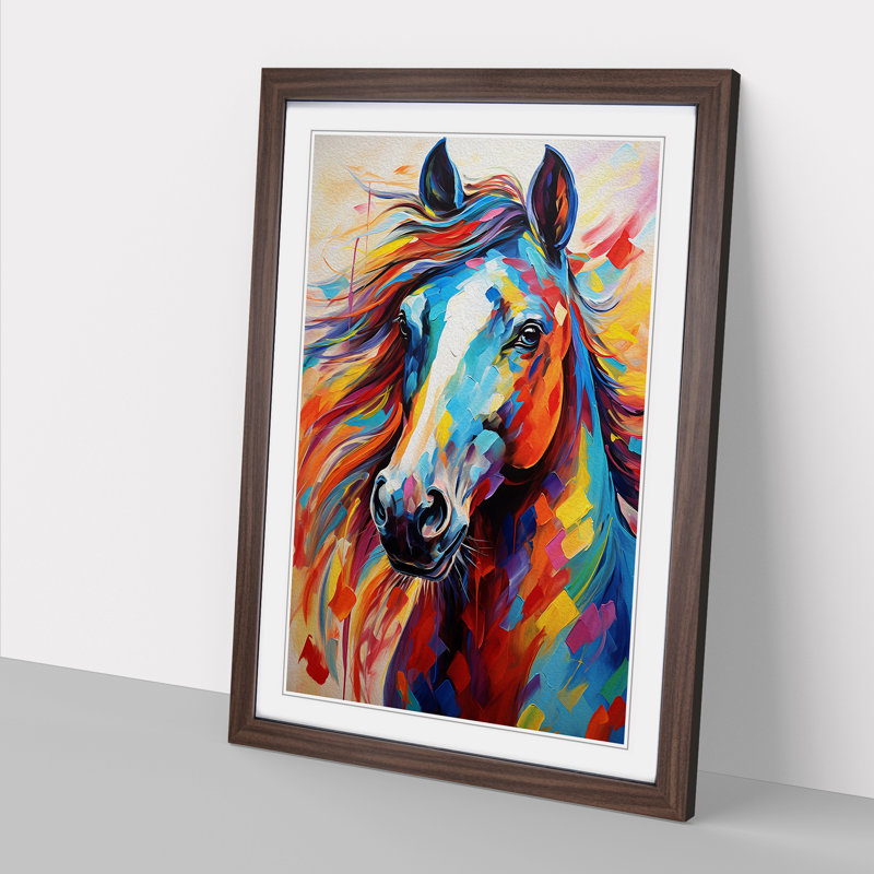 Horse Expressionism - Single Picture Frame Print on Wood