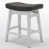PU Leather Gray Seat / White Frame
