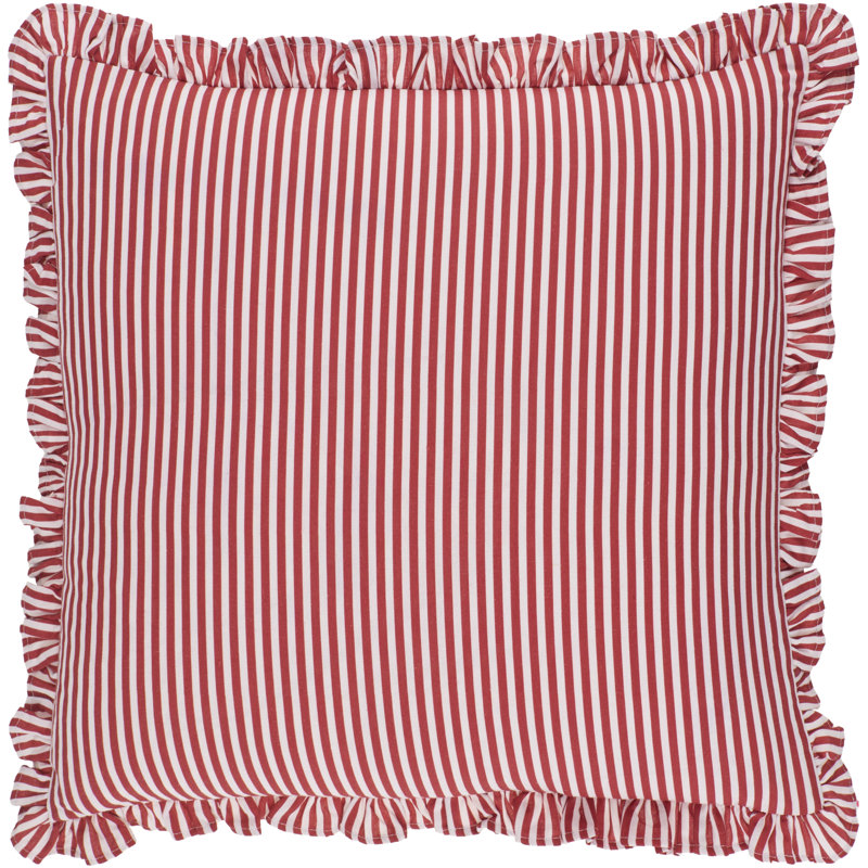 Coussin Aneatra, Polyester/ Bourre en polyester, 20 po x 20 po, Rayures rouges
