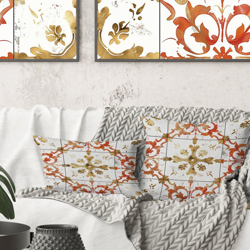 Salmon Rustile Tiles Farmhouse I - Coussin Farmhouse, H 16 po x l 16 po
