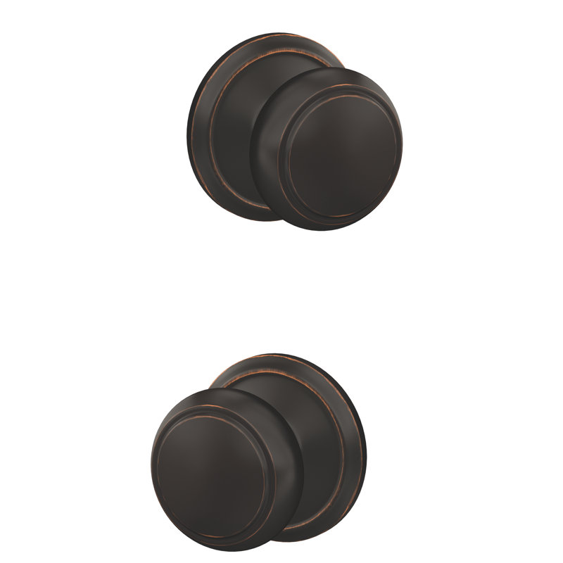 Custom Andover Non-Turning Knob with Alden Trim, Aged Bronze