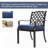 7 Pcs Metal Patio Dining , Removable Navy Blue Cushions, Strong Iron For Garden Yard Outdoor & Lawn