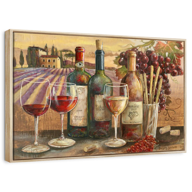 Vignes, Cadre flottant en bois naturel, 43 po x 29 po
