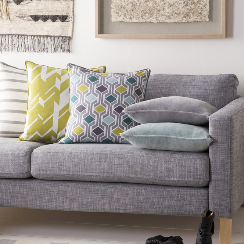 Inga Geometric Cotton Pillow Cover, Teal Multi