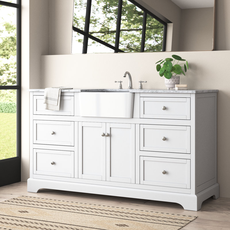 Ensemble de meuble-lavabo simple 60 po Pardue, Blanc