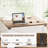  Lift Top Coffee Table With Storage, Square Coffee Table For Living Room With Charging Ports, Farmhouse Dining Table With Large Hidden Storage, White, 31.5"