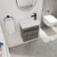 Meuble-lavabo suspendu de 45,7 cm (18 po) avec lavabo en résine blanche et porte à fermeture en douceur-133655069