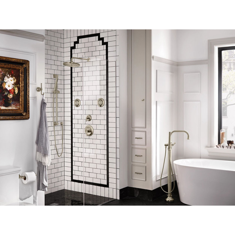 Waterhill Rain Fixed Shower Head with Immersion, Brushed Nickel