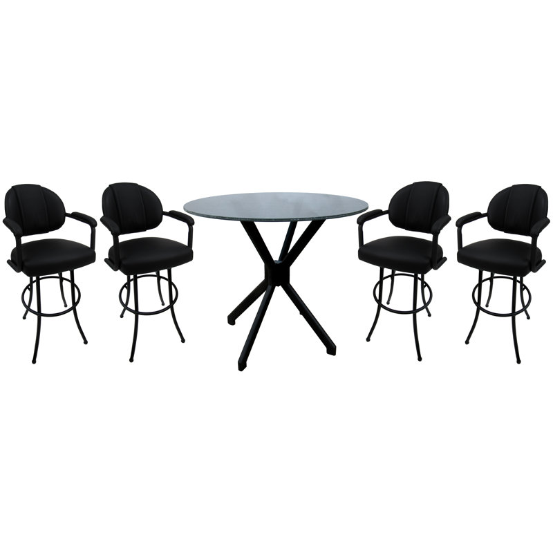 Ensemble de salle à manger Pommills, Noir, Noir