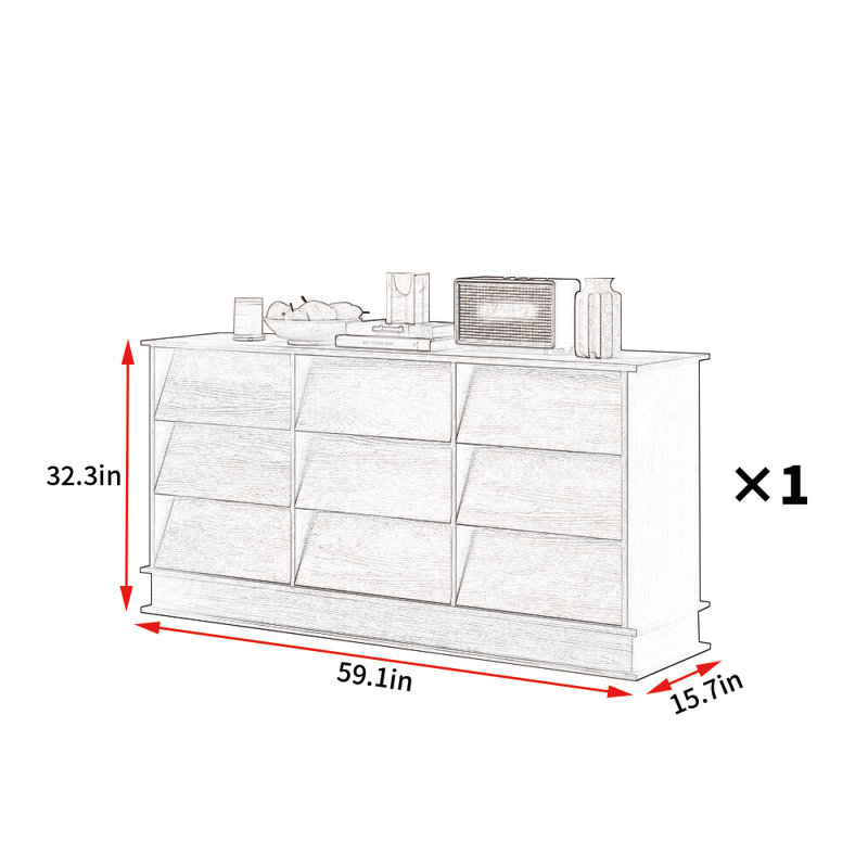 Commode d'appoint nordique de style rétro, Brun