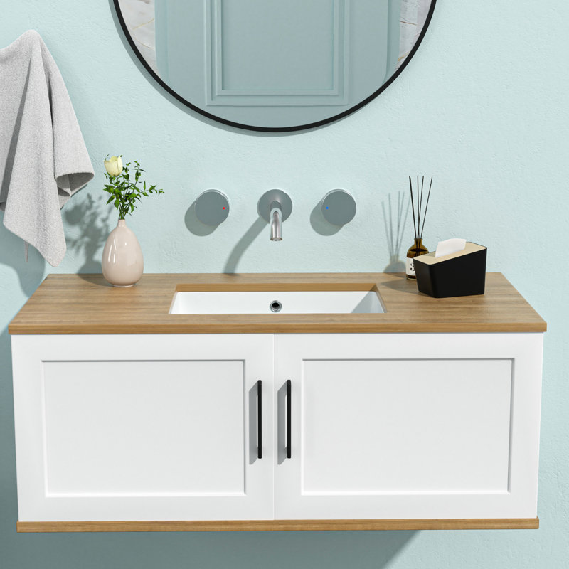 Elegant White Ceramic Undermount Sink With Overflow - 19.5"X14", Rectangular, Stain , For Various Environments Modern Rectangular Bathroom White, Stain-, Multiple Locations
