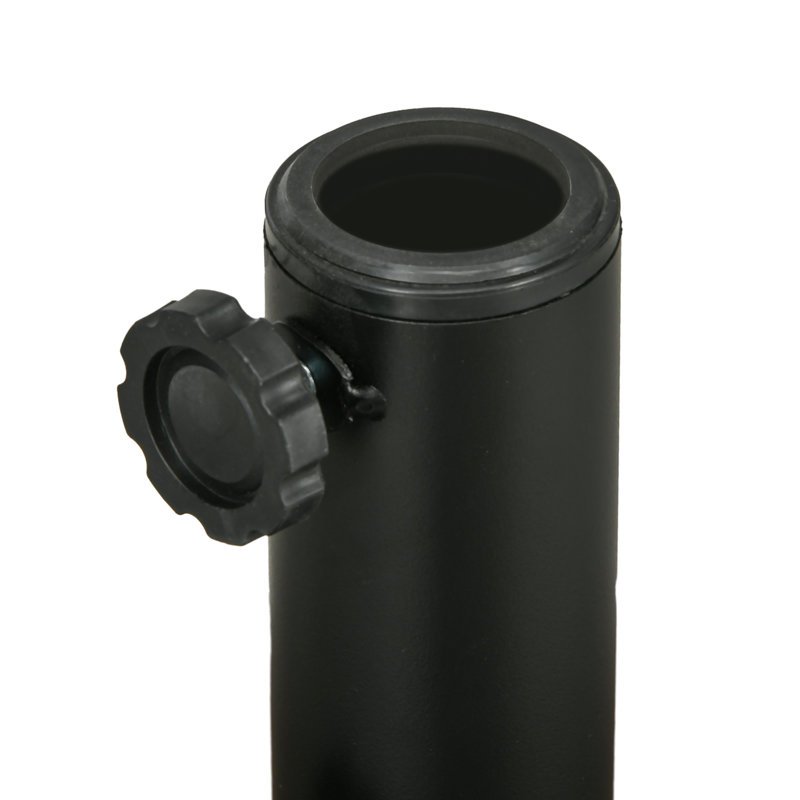 Base de parasol 64 lb robuste à remplir - ronde, support en acier, poteaux de 1,5 po / 2 po, noir