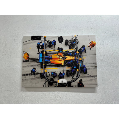 Lando Norris Formula 1 Canvas Print: Elegant Racing Car Decor,1P WhiteFramedCanvas