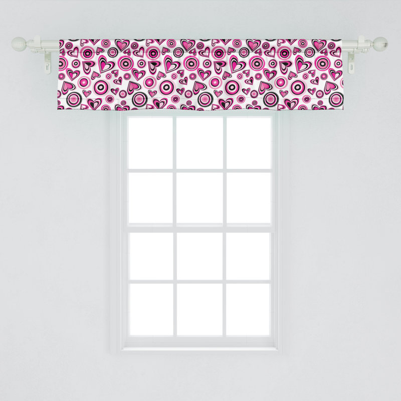 Ensemble de 2 cœurs et cercles roses - blanc et noir Ambesonne