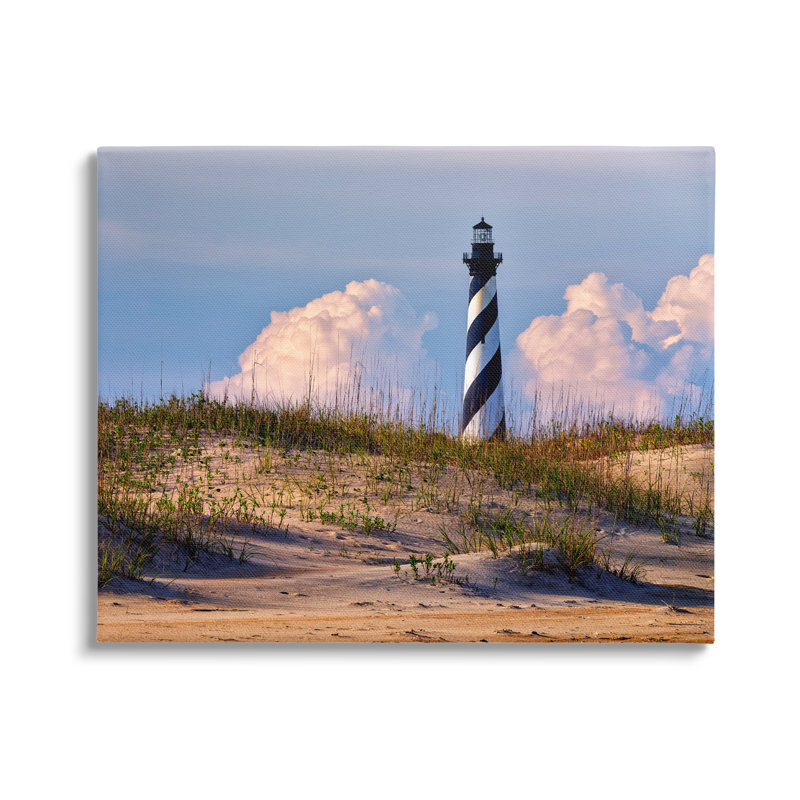 «Nautical Lighthouse Cloudy Dunes» par Rick Berk - photographie sur toile tendue, H 36 po x l 48 po x P 1,5 po