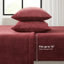 Ensemble de draps bourgogne 3 pièces, ultra doux et invitant, 100% brossé des deux côtés, sensation de velours douillet, drap plat, taie d'oreiller ajustée, matelas ajustés élastiqués pour matelas de 16 po, machine