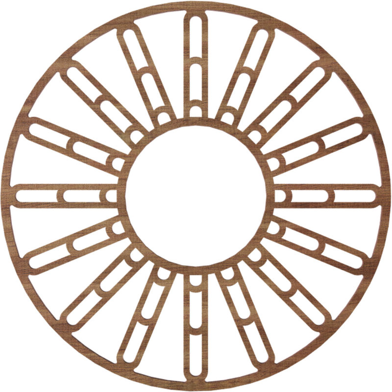 Médaillon de plafond en bois d'aulne 18 po x 6 1/2 po x P 3/8 po Hale, Noyer, H 18 po x l 18 po x P 0,25 po