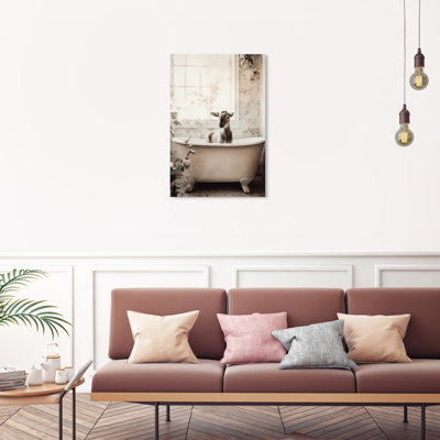«Laderek Goat In A Bath On Canvas» par Wynwood Studio Print