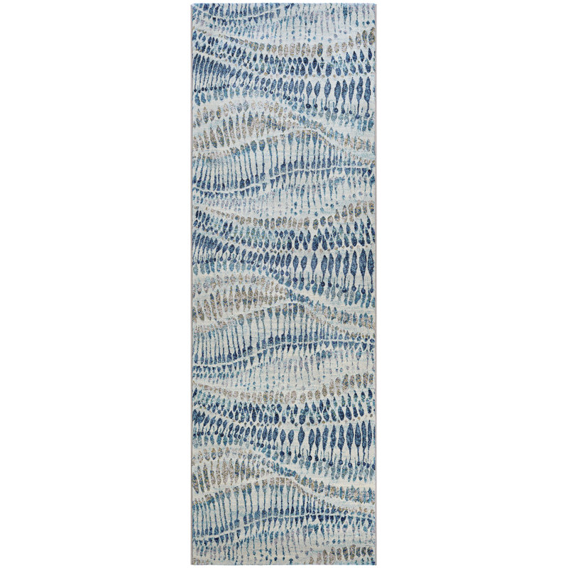 Healdton Abstract Blue Multicolor Performance Area Rug, Runner 2'7" x 7'1''