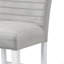 Ensemble de 2 chaises à hauteur de comptoir en velours gris et blanc brillant